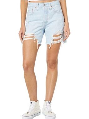 Levi Light Wash Distressed Denim Shorts - Women’s size 29 #cutoffs #buttonfly
